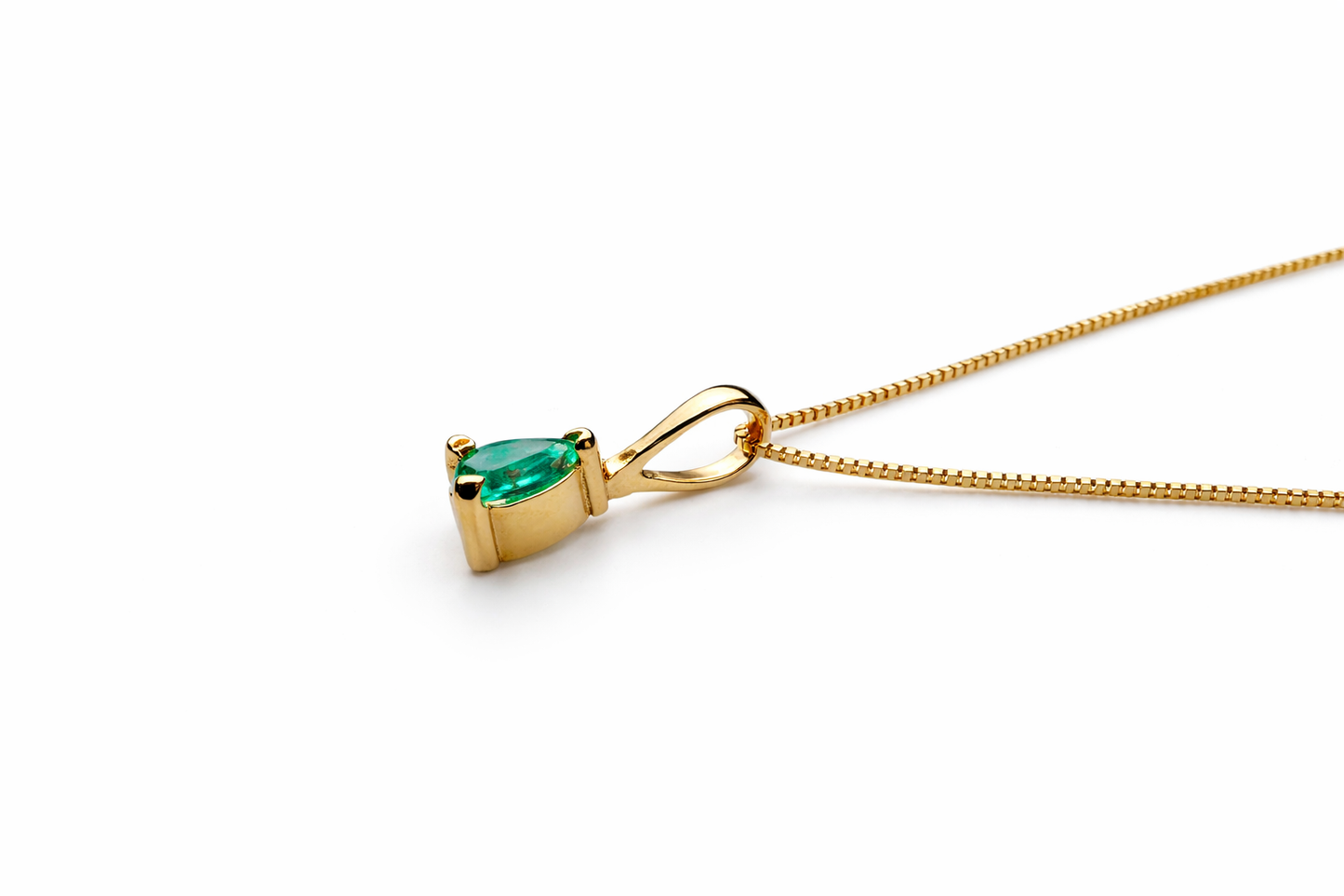 Natural Emerald Pendant in 18K Solid Gold – Vulcany Minimal Design