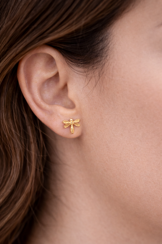Dragonfly Stud in 18K Gold