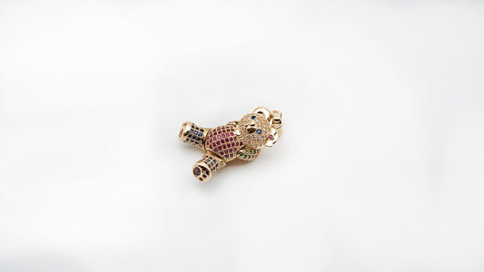 Teddy Bear Pendant – 18K Gold (Articulated)