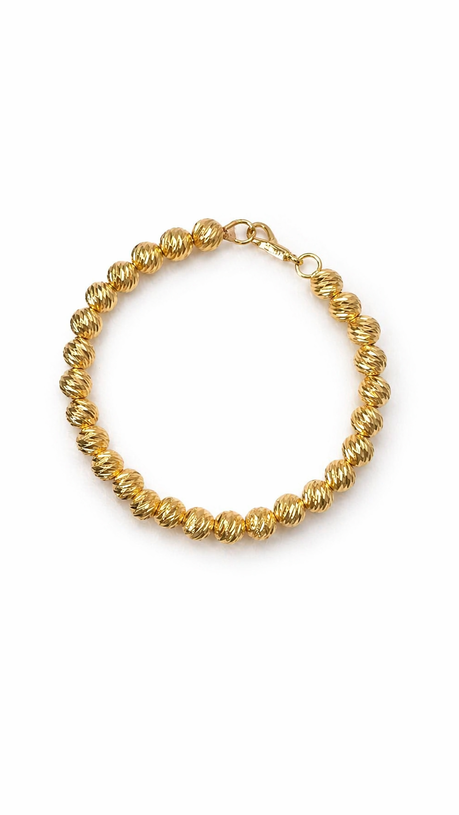 Aurora Beads Bracelet | Solid 18K Gold Diamond-Cut Bead Bracelet