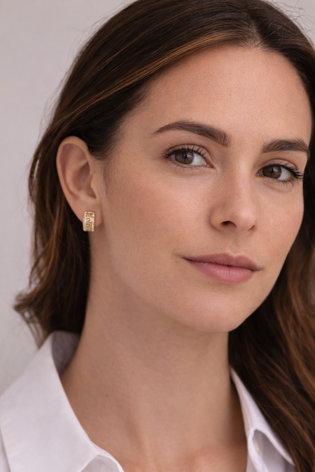 Hoops Greca en Oro de 18k – 15 mm