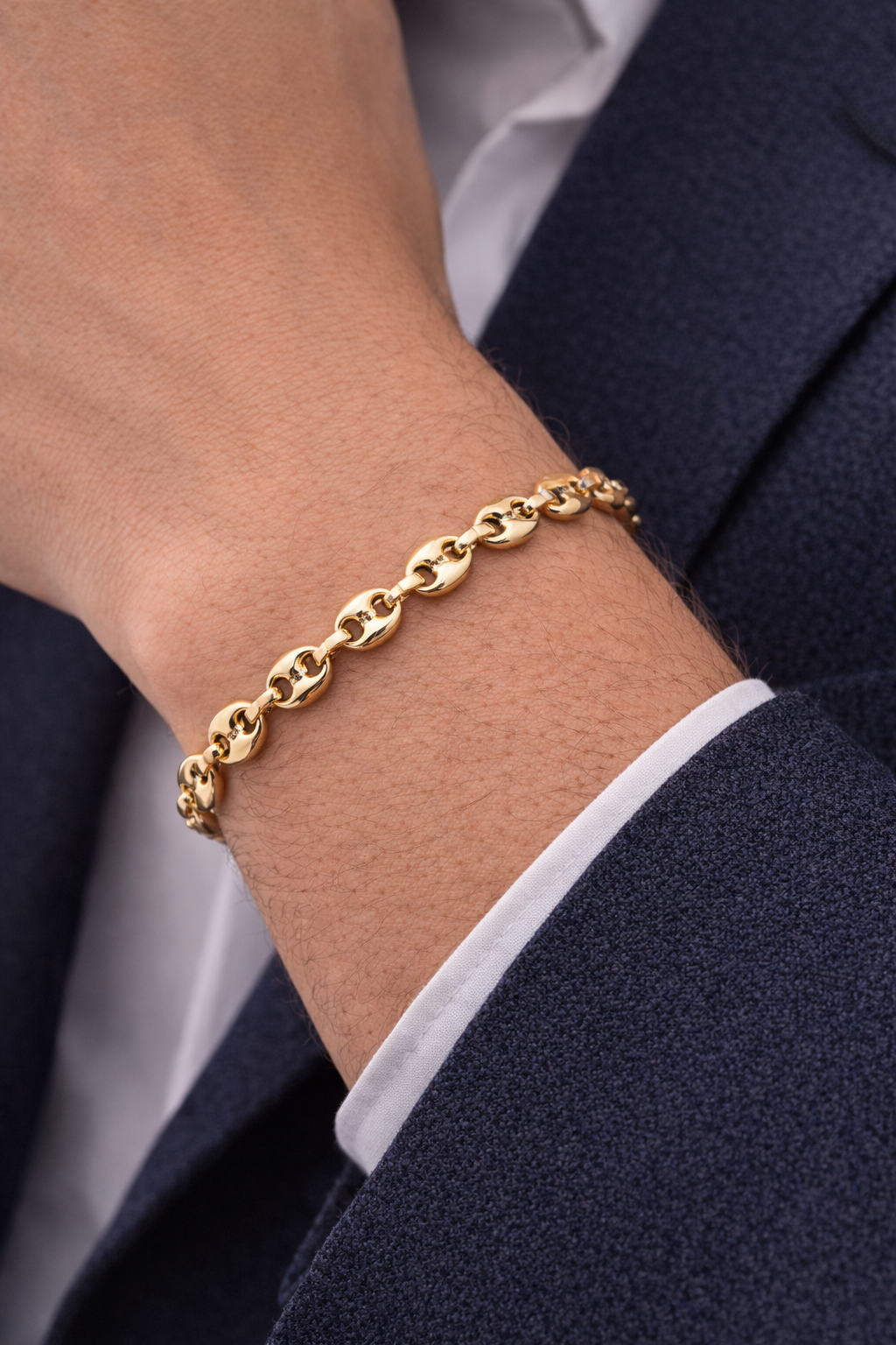 Mariner Gold Chain Bracelet in 18K Gold –7mm