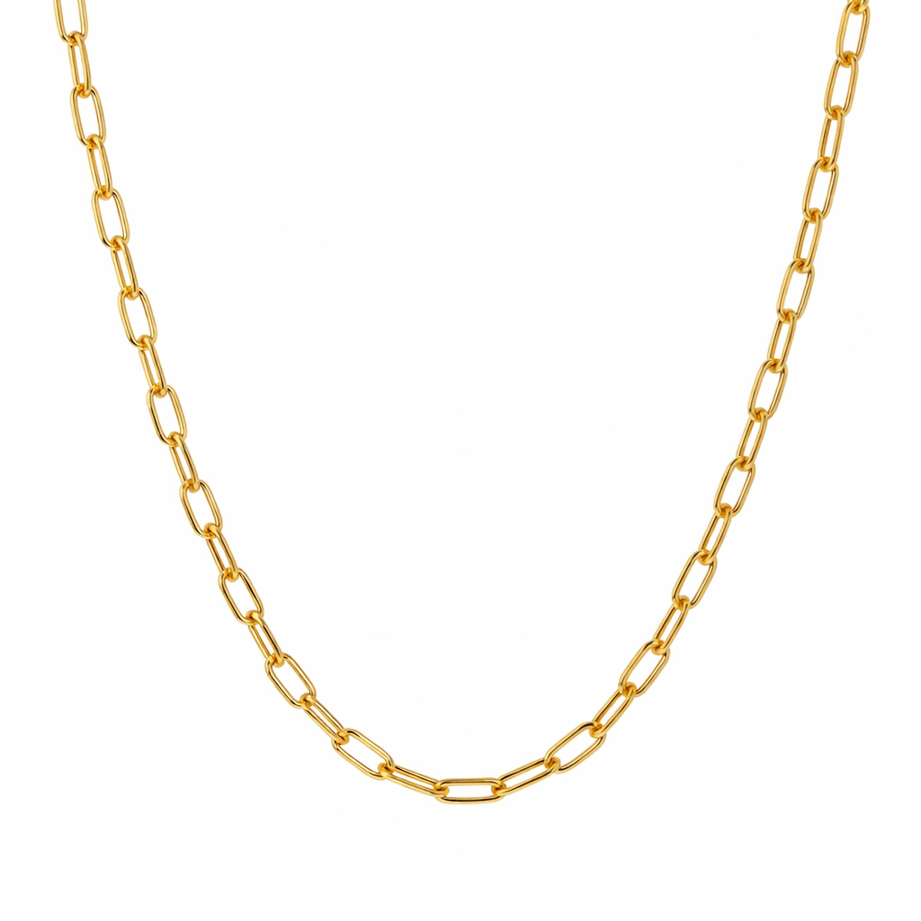 Cadena Paperclip 50 cm – 2 mm | Oro 18 Kilates